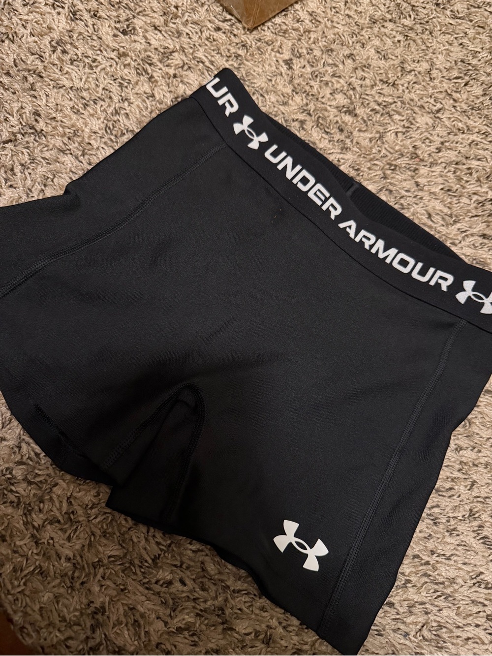 Under Armour Black Women's Compression Bike Shorts with Branded Waistband